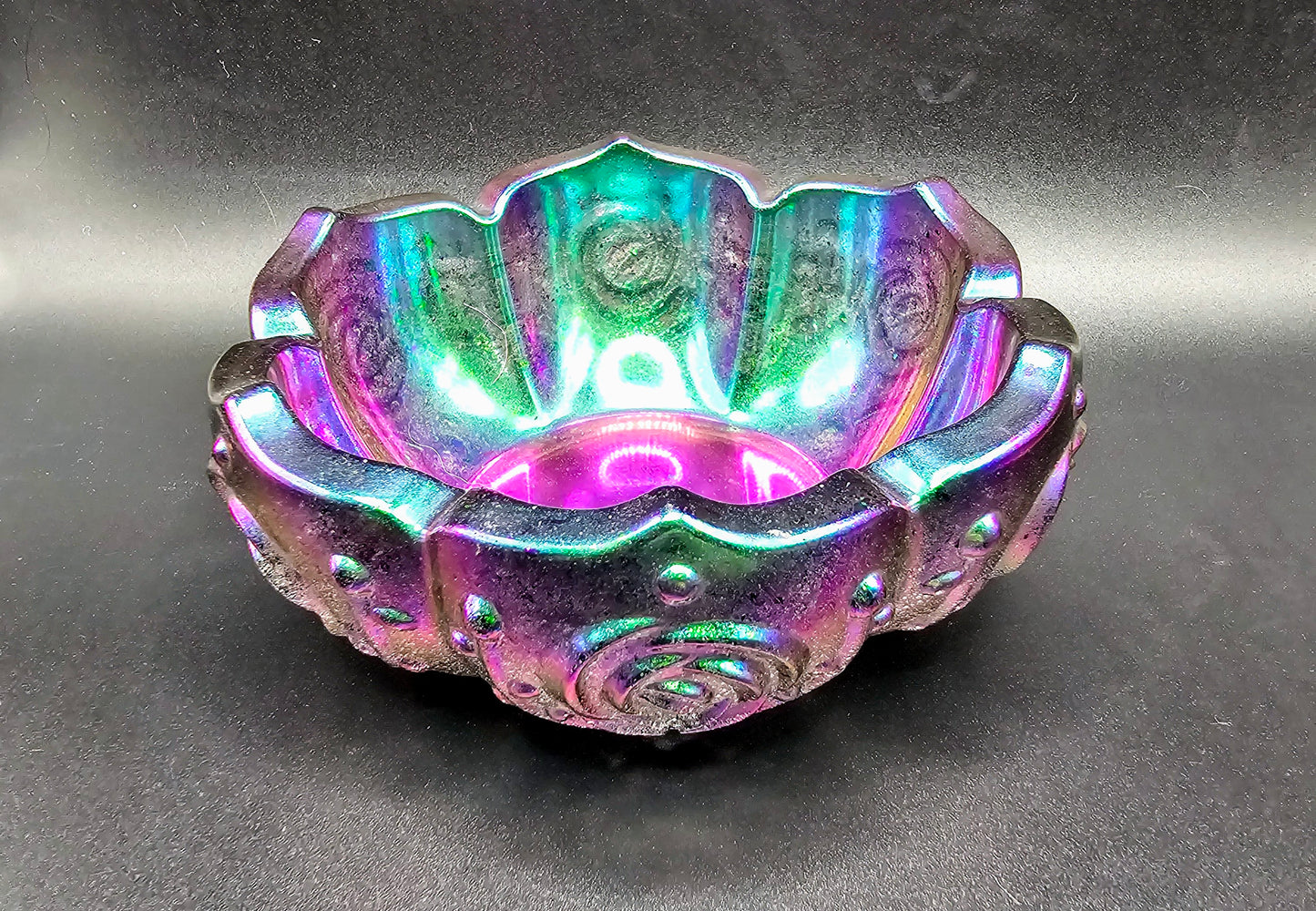 Green/Purple Resin Trinket Bowl/ Ashtray