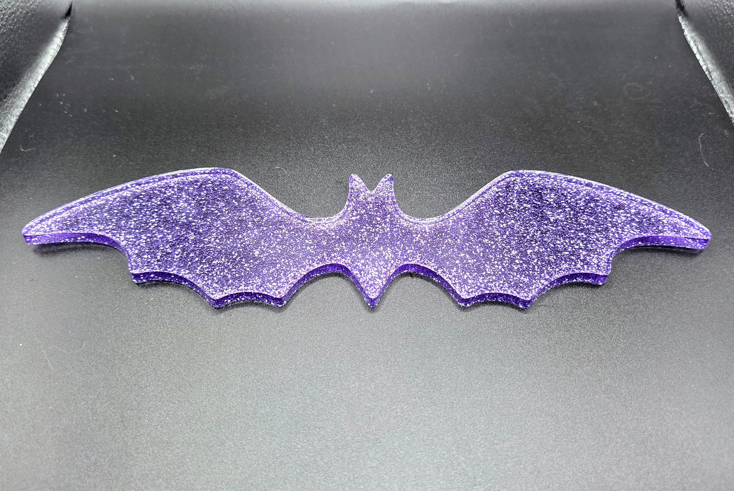 Purple/Silver Sparkle Bat Decoration